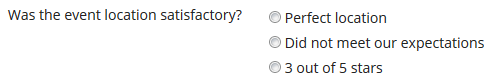 Sample layout for radio buttons that are oriented vertically.